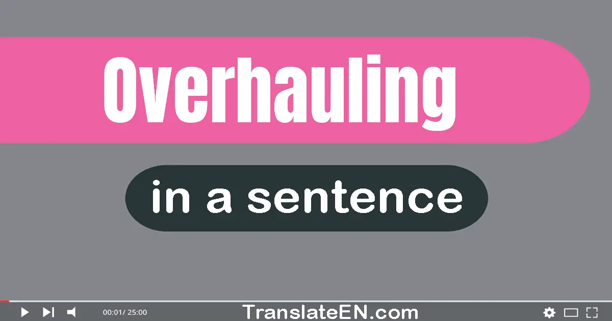 Use "overhauling" in a sentence | "overhauling" sentence examples