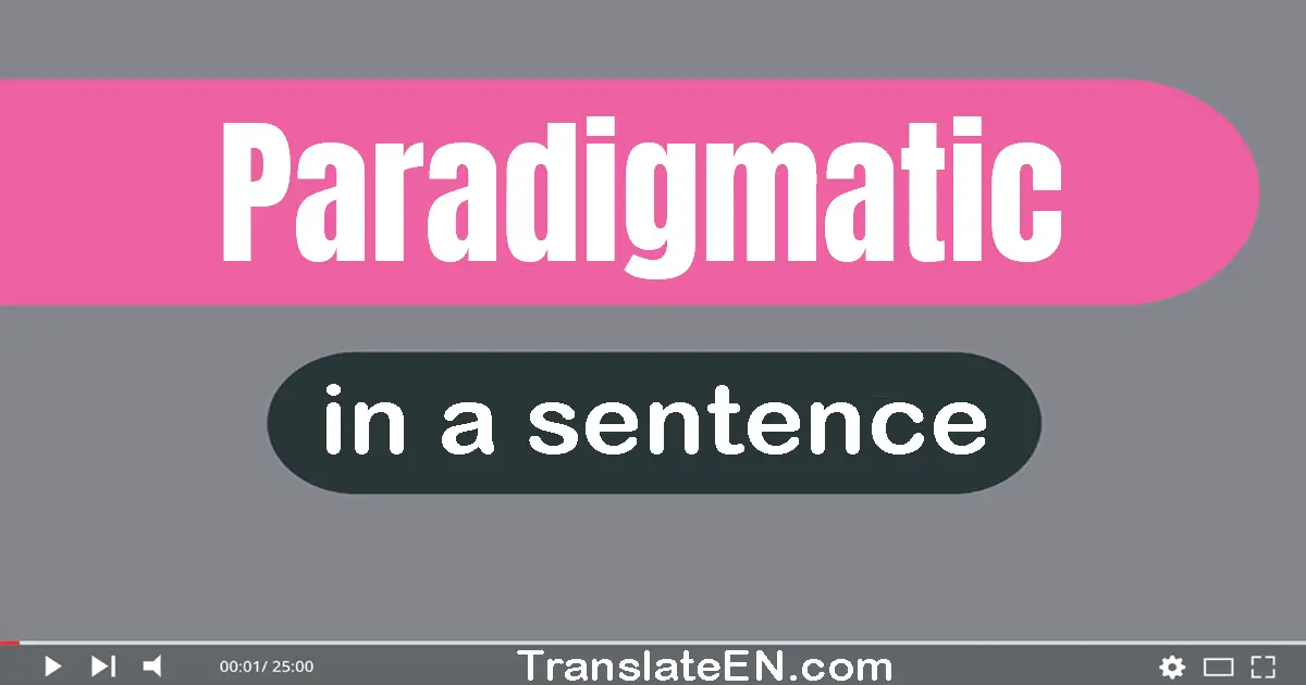 Use "paradigmatic" in a sentence | "paradigmatic" sentence examples