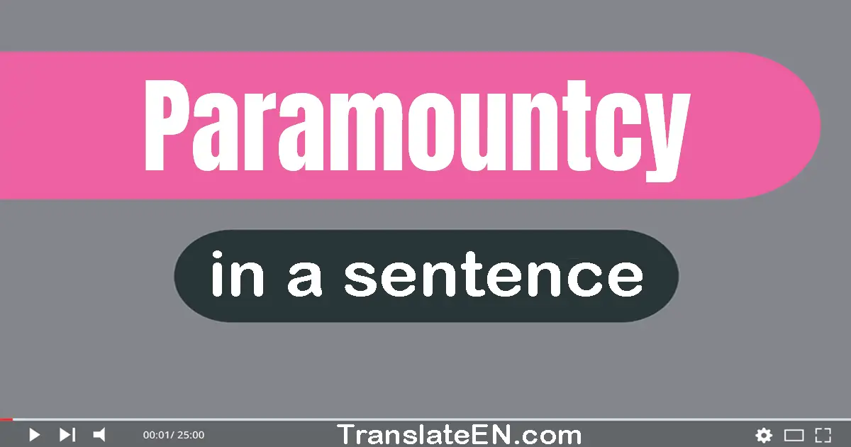 Paramountcy in a sentence