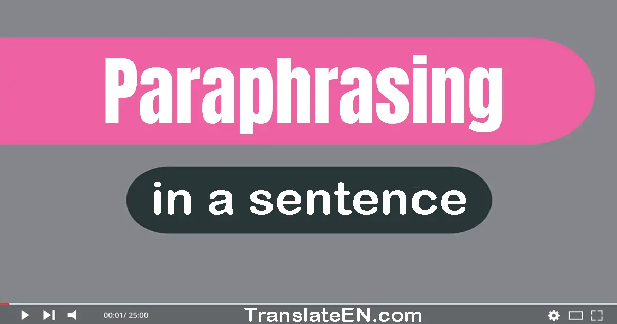 Paraphrasing in a sentence