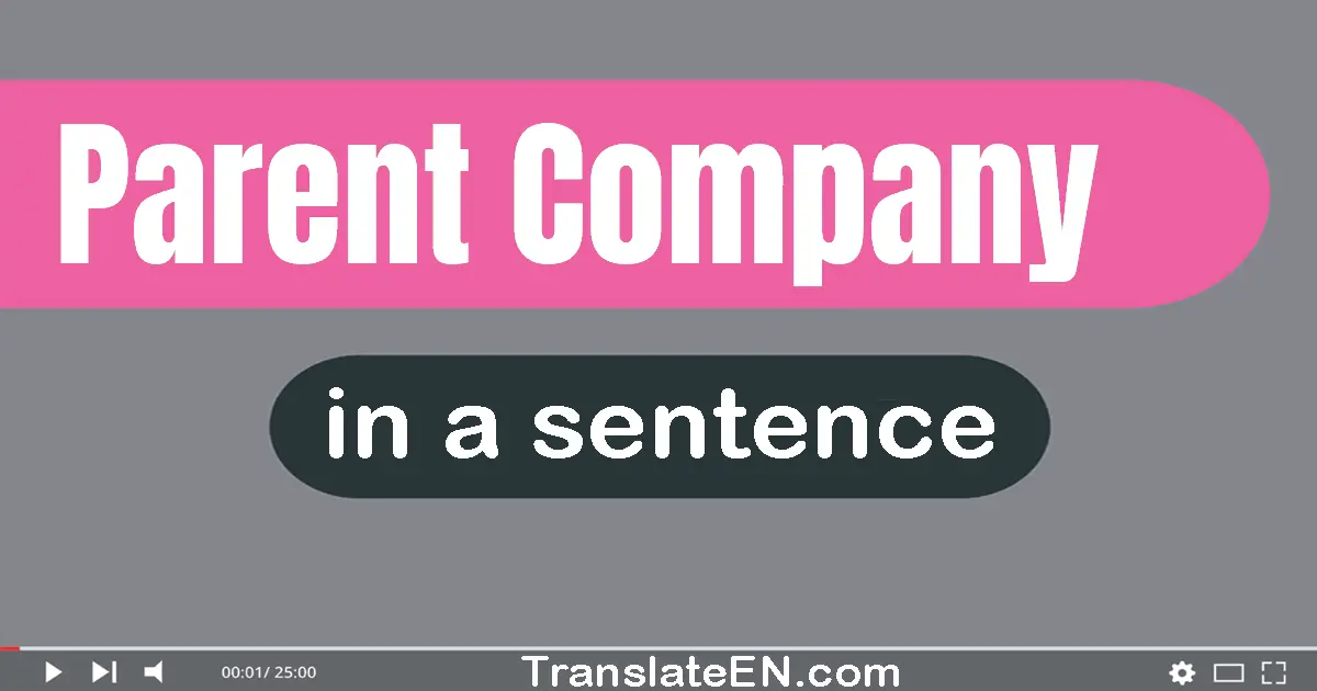 Use "parent company" in a sentence | "parent company" sentence examples