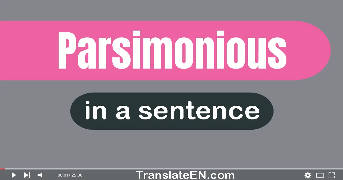 Use "parsimonious" in a sentence | "parsimonious" sentence examples