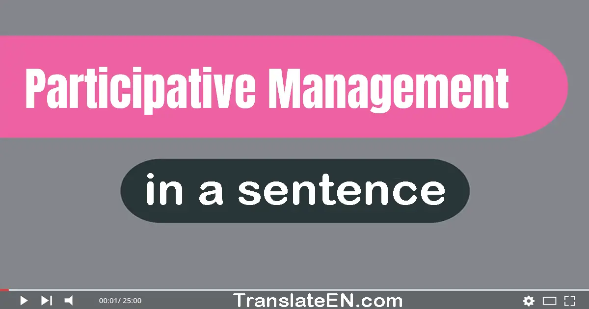 Participative Management in a sentence