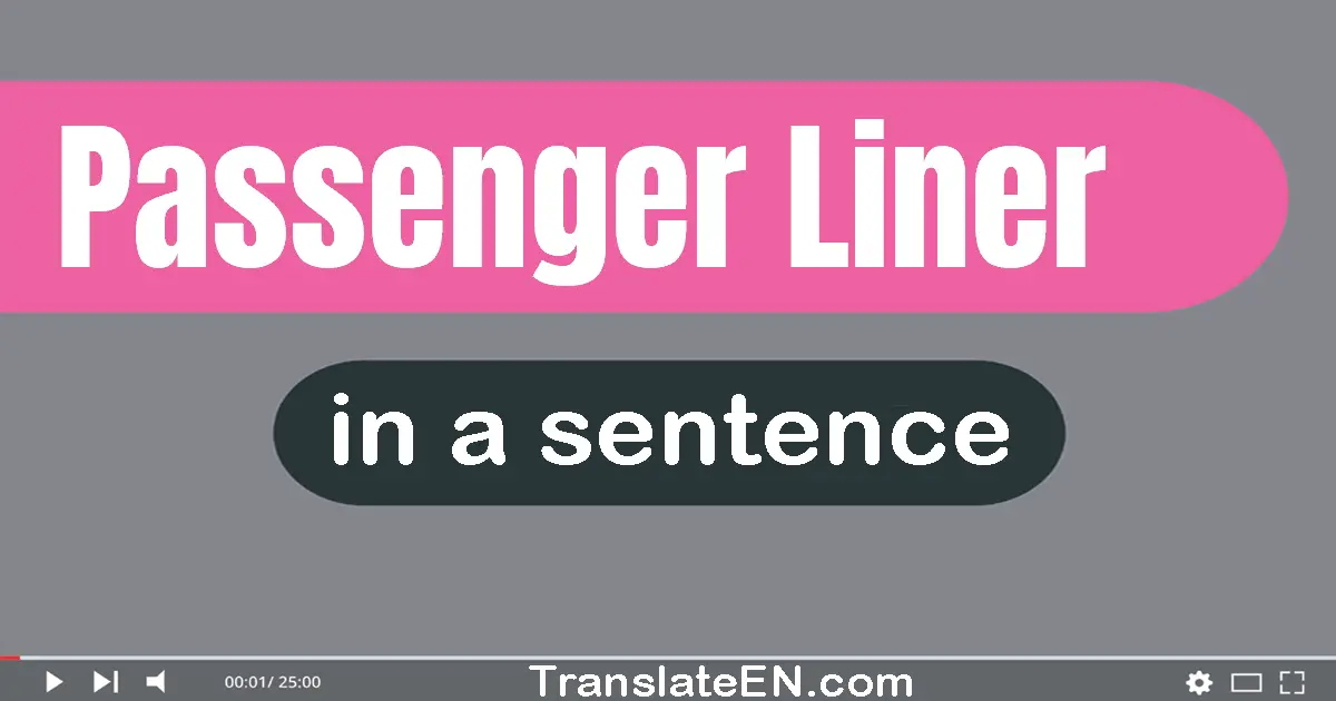 Use "passenger liner" in a sentence | "passenger liner" sentence examples