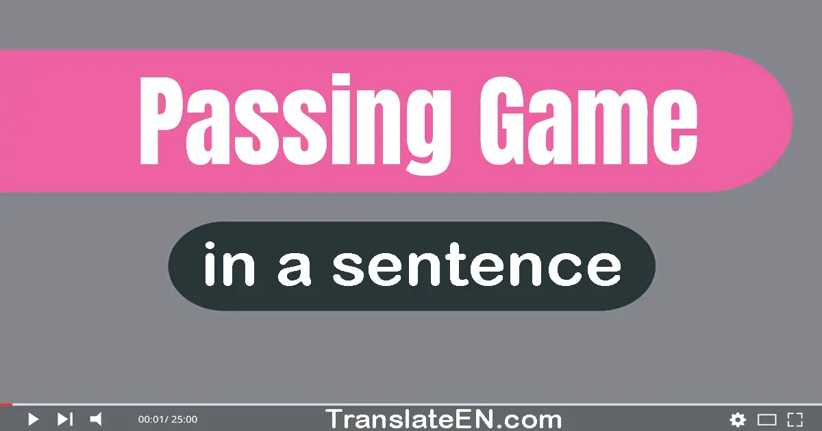 Passing Game in a sentence