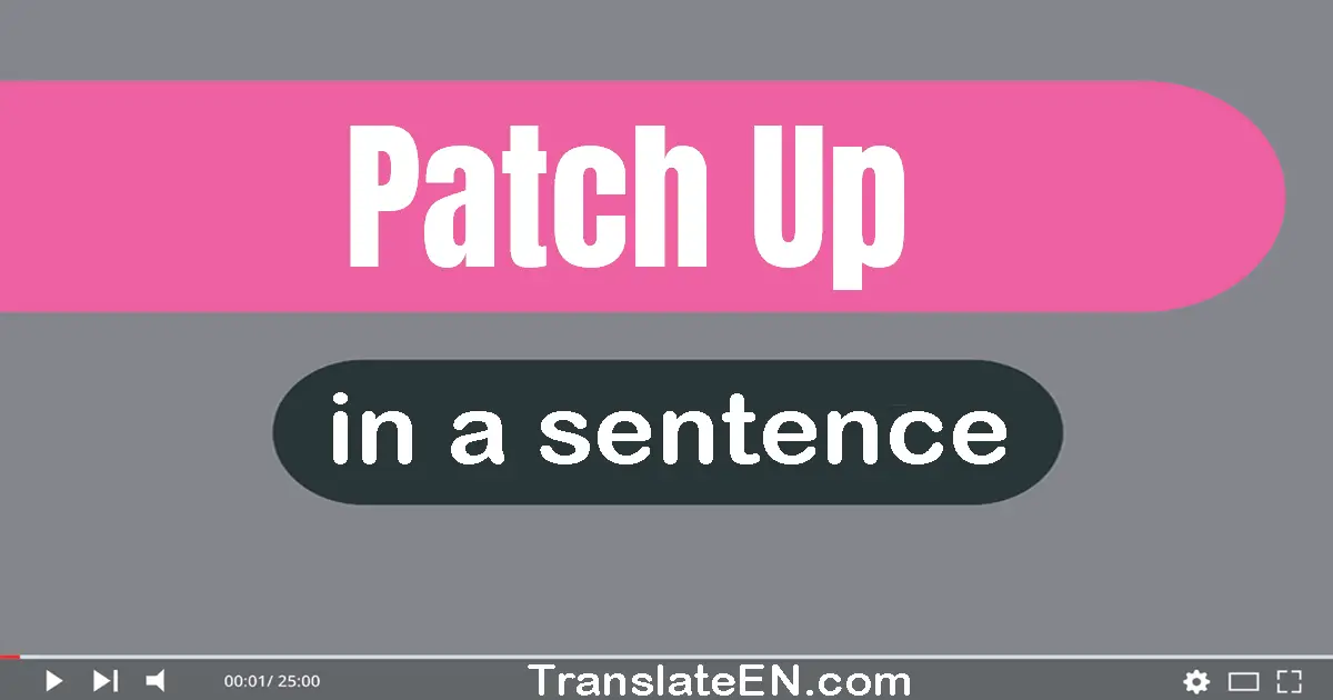 Use "patch up" in a sentence | "patch up" sentence examples