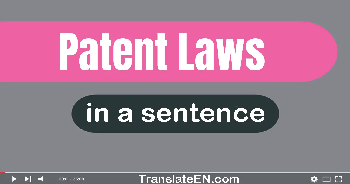 Patent Laws in a sentence