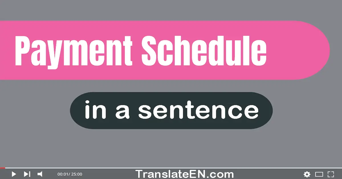 Payment Schedule in a sentence