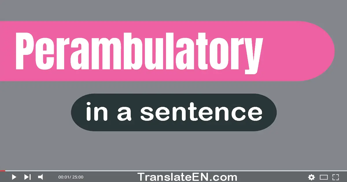 Perambulatory in a sentence