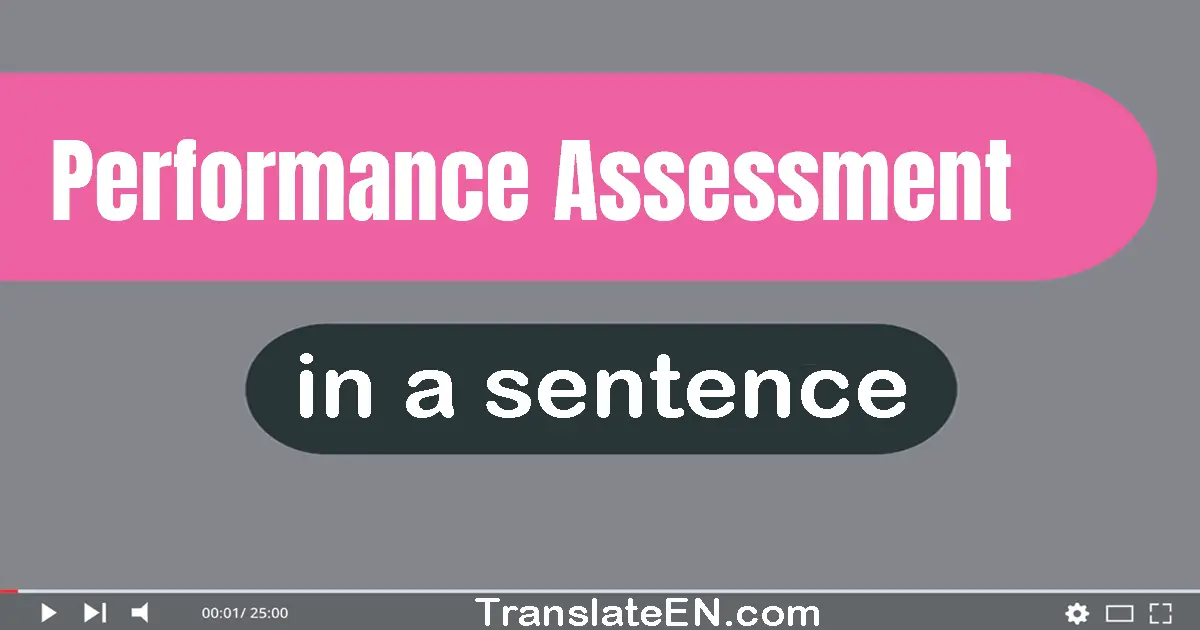 Performance Assessment in a sentence