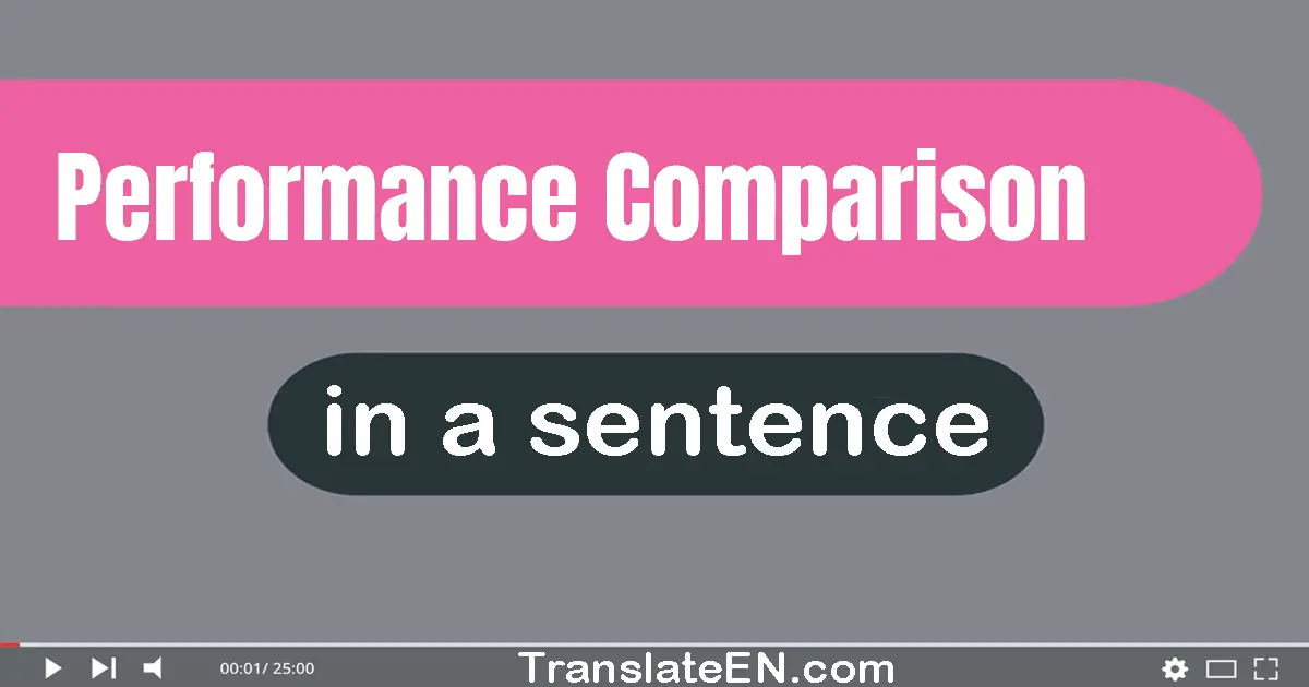 Use "performance comparison" in a sentence | "performance comparison" sentence examples