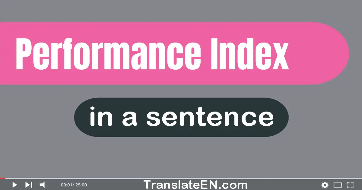 Use "performance index" in a sentence | "performance index" sentence examples