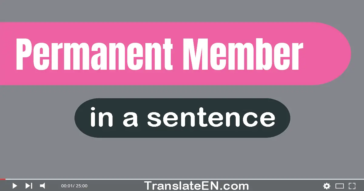 Use "permanent member" in a sentence | "permanent member" sentence examples
