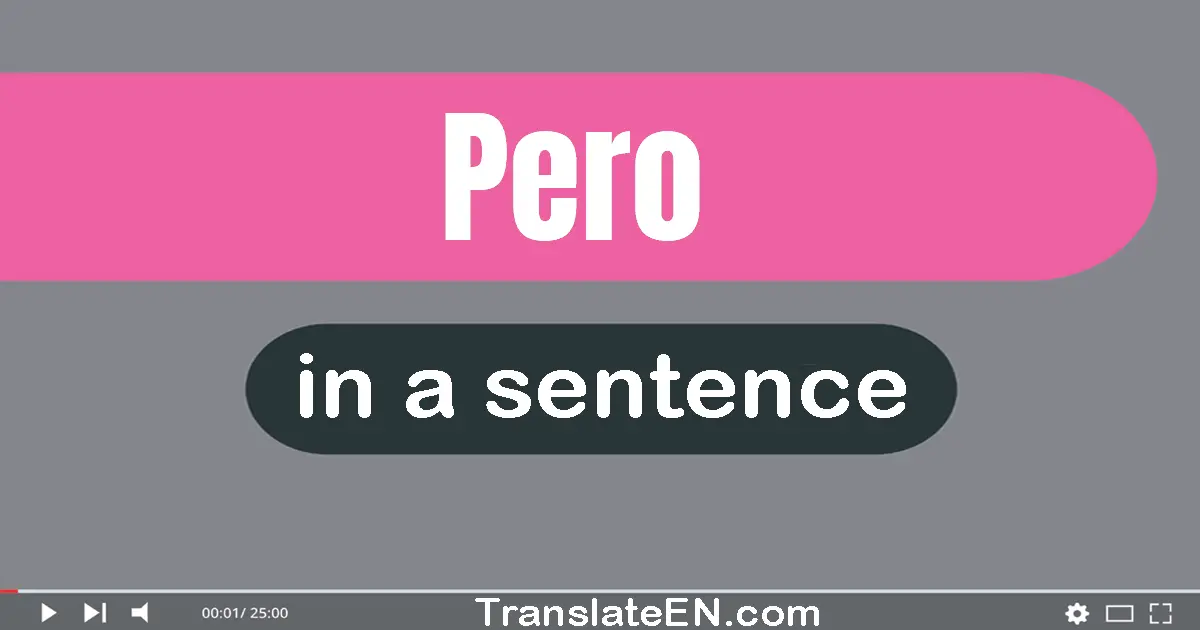 Use "pero" in a sentence | "pero" sentence examples