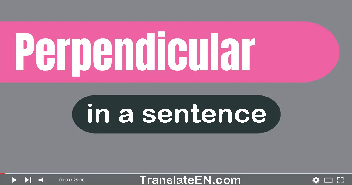 Perpendicular in a sentence