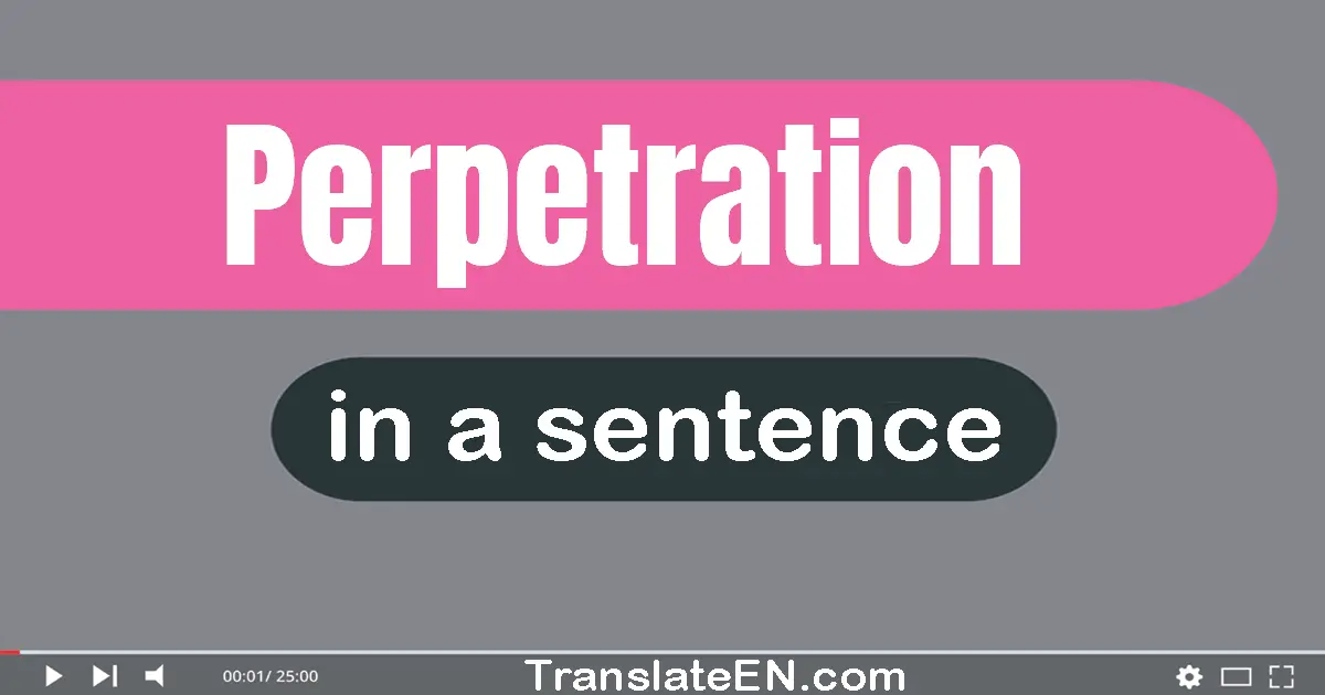Use "perpetration" in a sentence | "perpetration" sentence examples