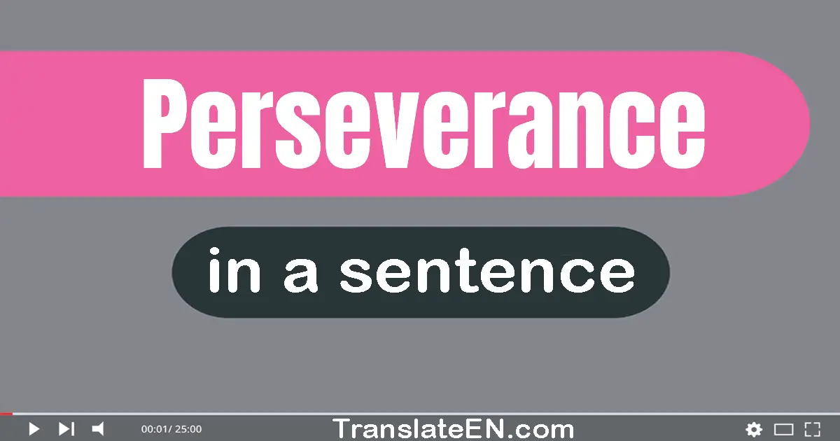 Use "perseverance" in a sentence | "perseverance" sentence examples