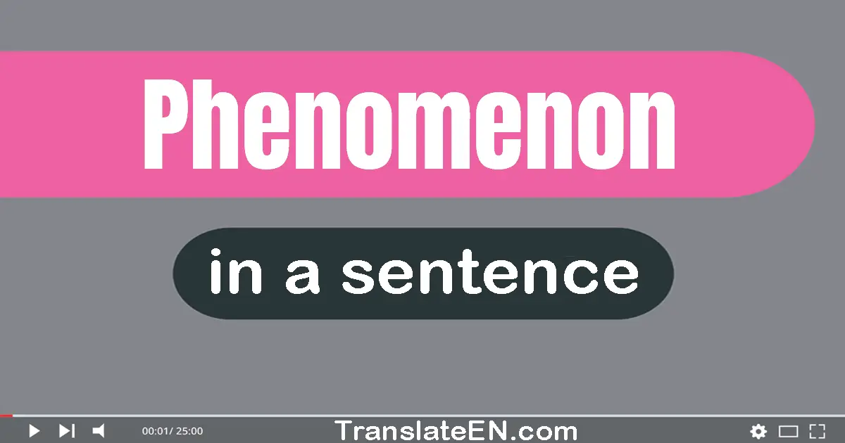 Use "phenomenon" in a sentence | "phenomenon" sentence examples