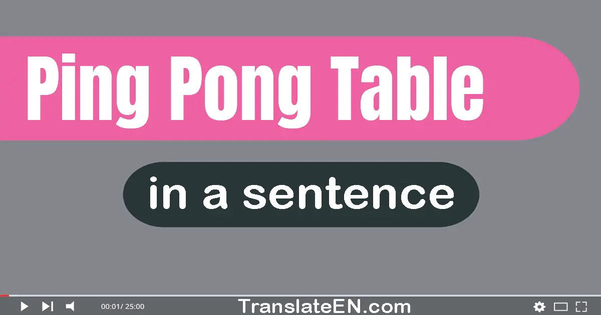 Ping-pong Table in a sentence