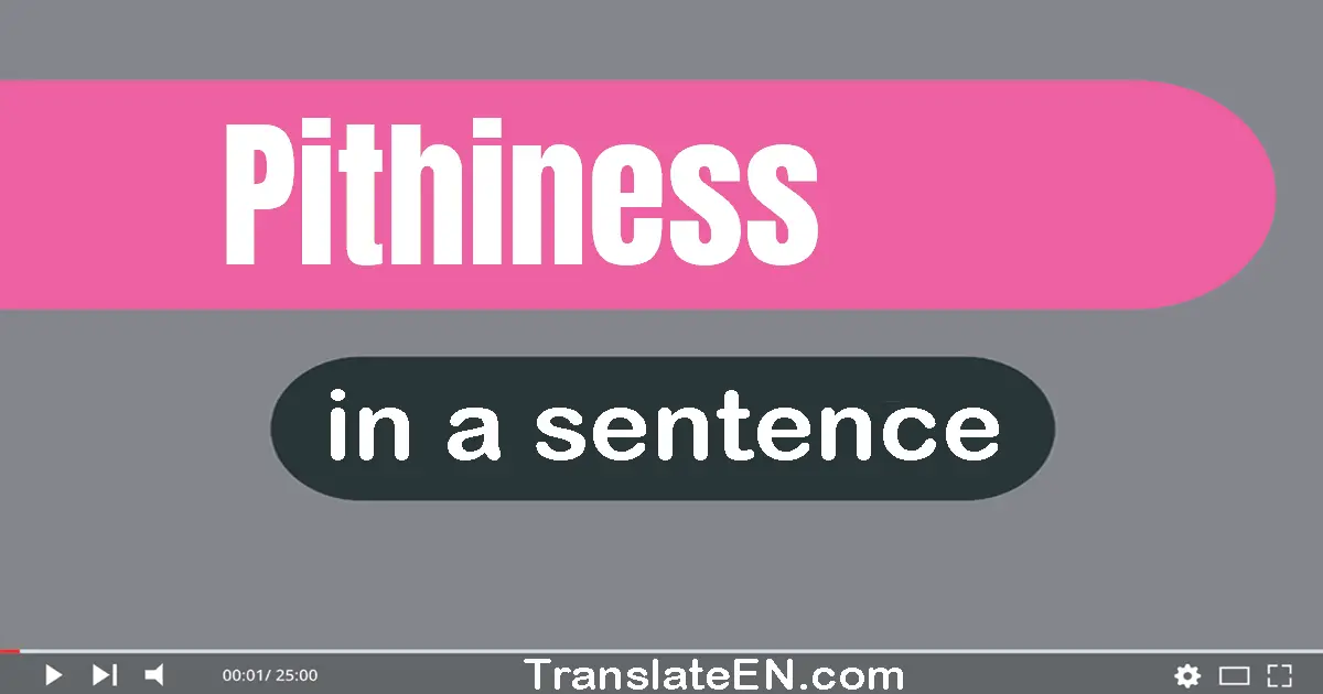 Pithiness in a sentence