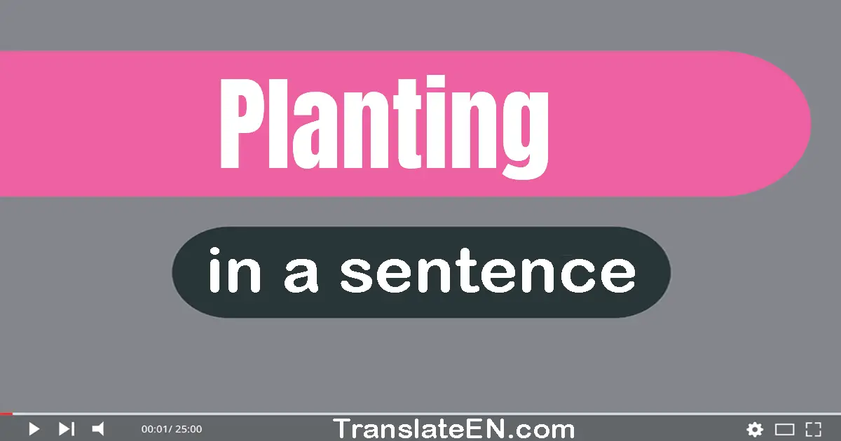 Planting in a sentence