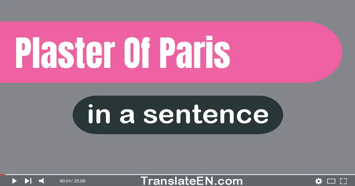 Use "plaster of paris" in a sentence | "plaster of paris" sentence examples