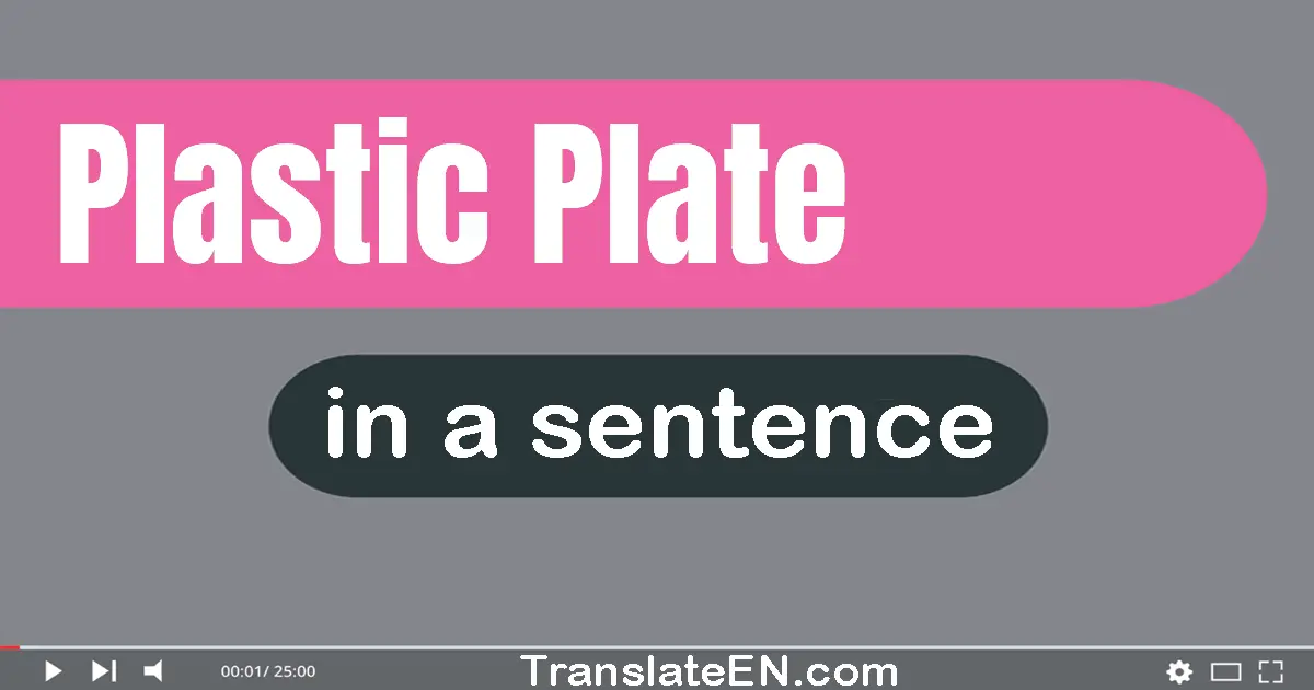 Use "plastic plate" in a sentence | "plastic plate" sentence examples