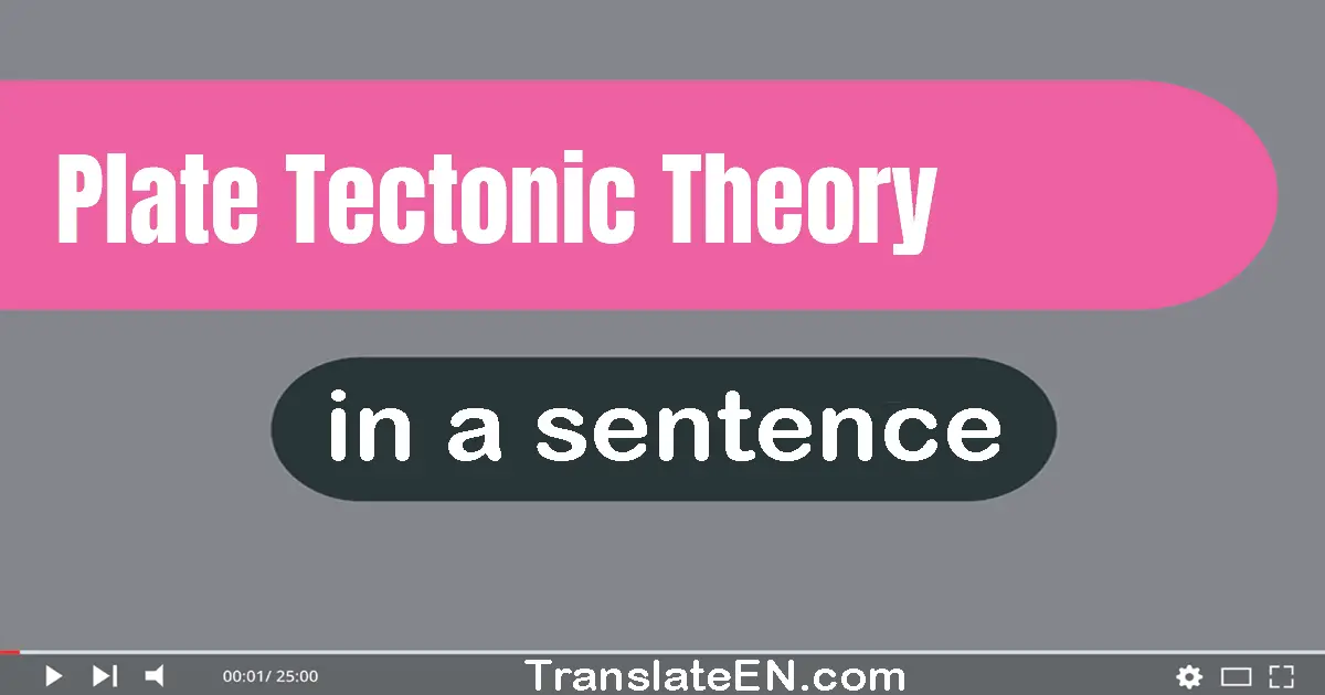 Use "plate tectonic theory" in a sentence | "plate tectonic theory" sentence examples