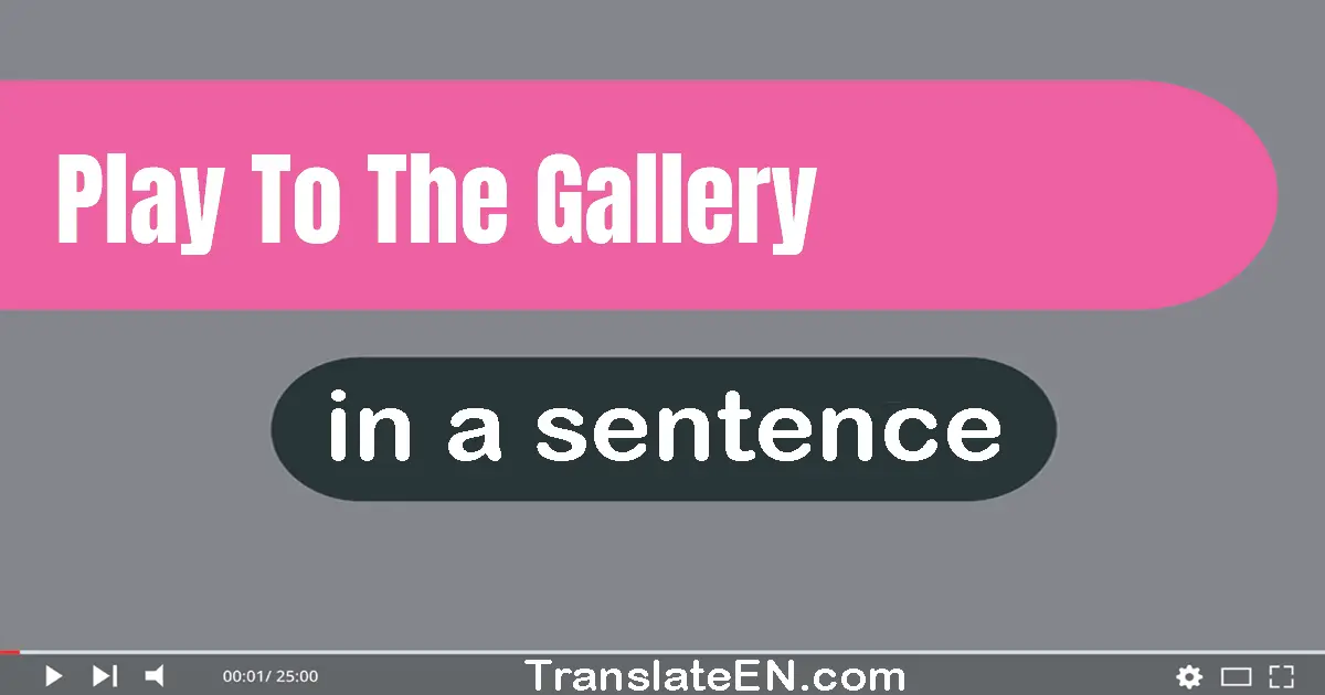 Play To The Gallery in a sentence