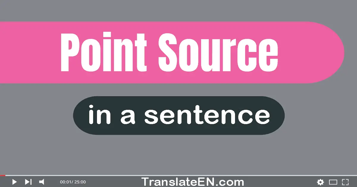 Use "point source" in a sentence | "point source" sentence examples