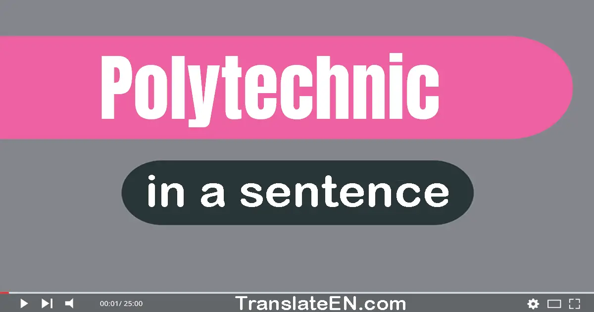 Use "polytechnic" in a sentence | "polytechnic" sentence examples