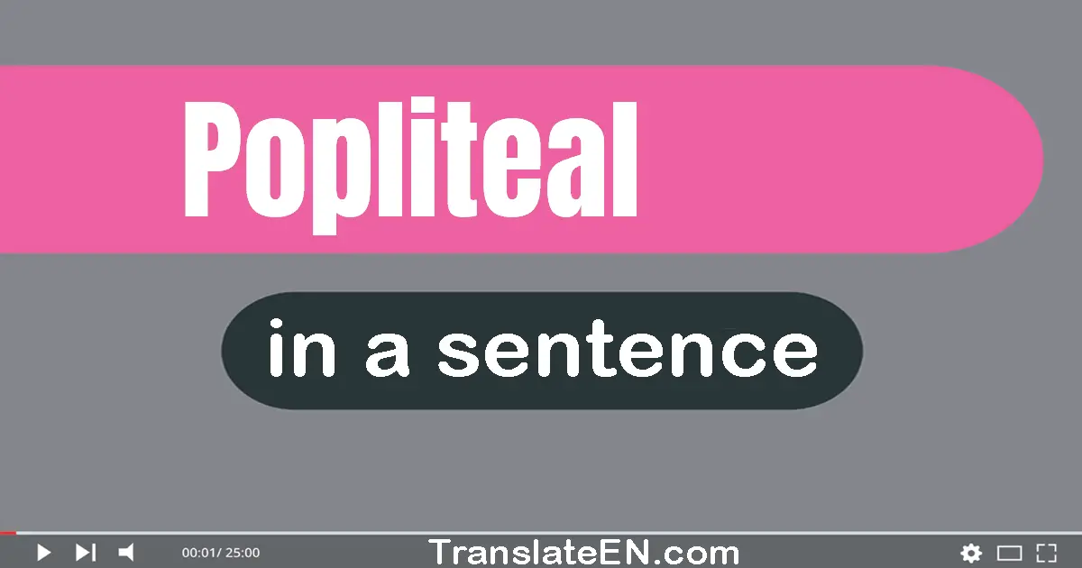Use "popliteal" in a sentence | "popliteal" sentence examples