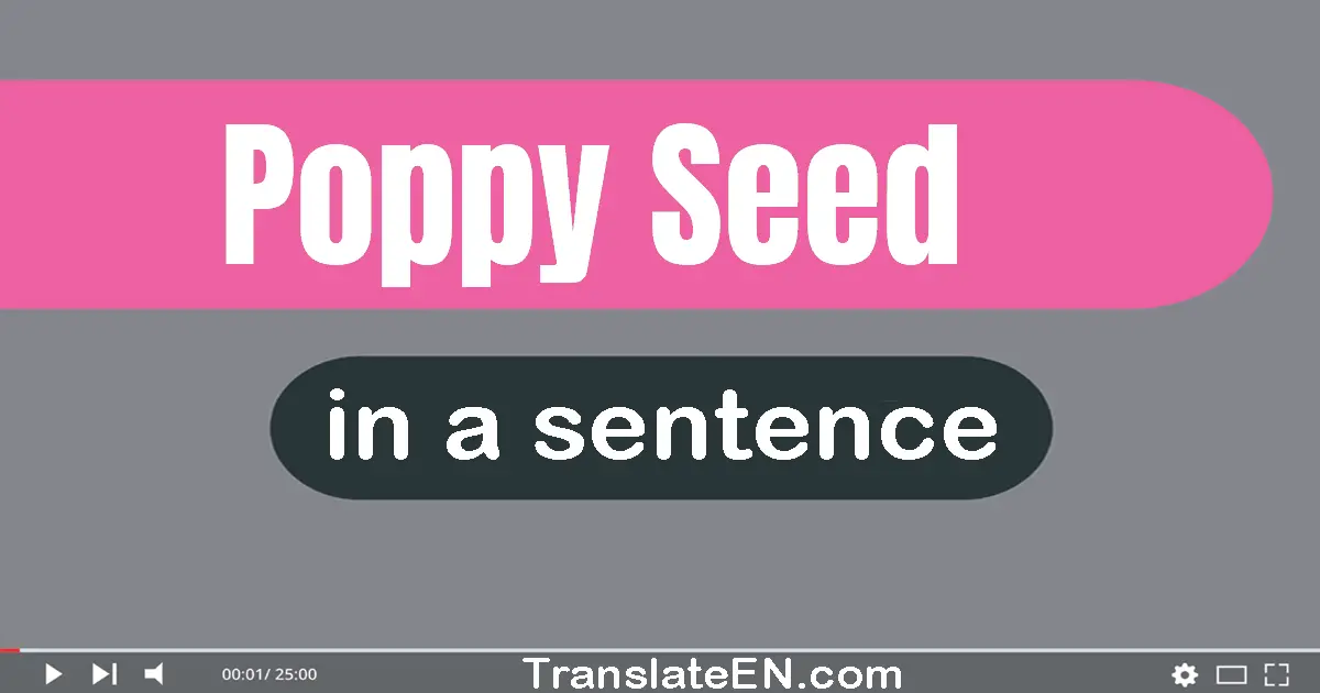 Use "poppy seed" in a sentence | "poppy seed" sentence examples