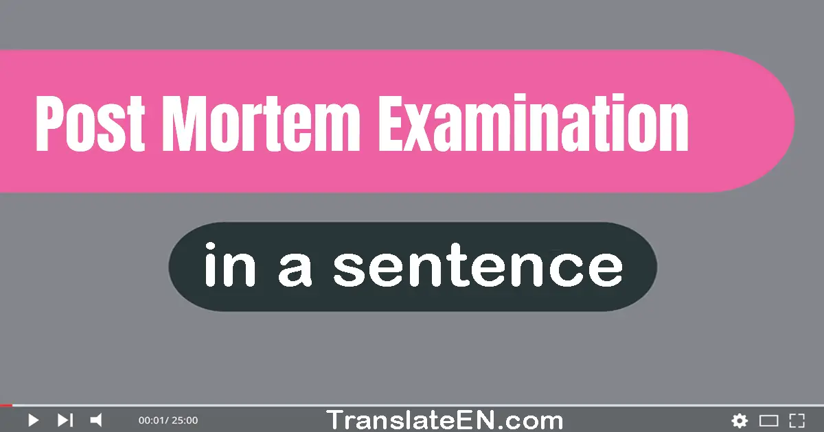 Post-mortem Examination in a sentence