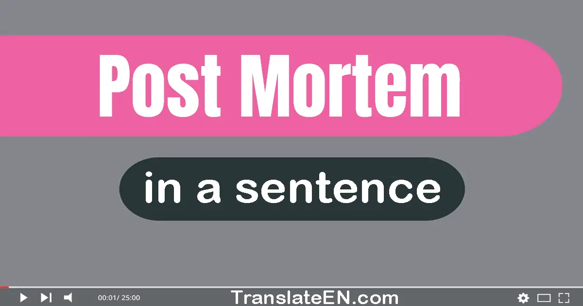 Post Mortem in a sentence