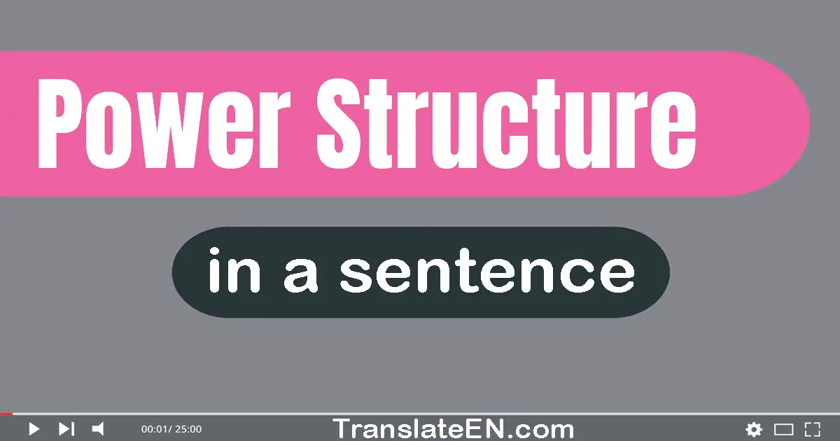 Use "power structure" in a sentence | "power structure" sentence examples