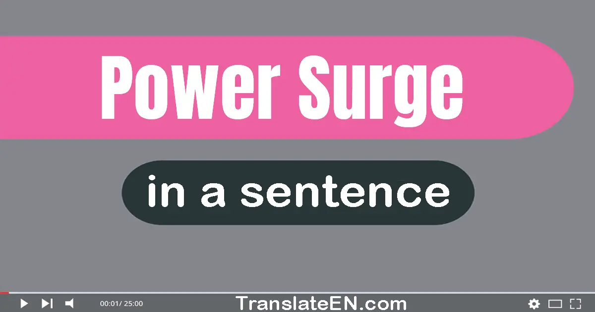 Use "power surge" in a sentence | "power surge" sentence examples