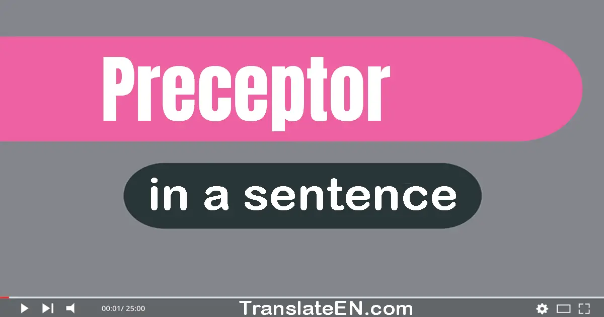 Use "preceptor" in a sentence | "preceptor" sentence examples