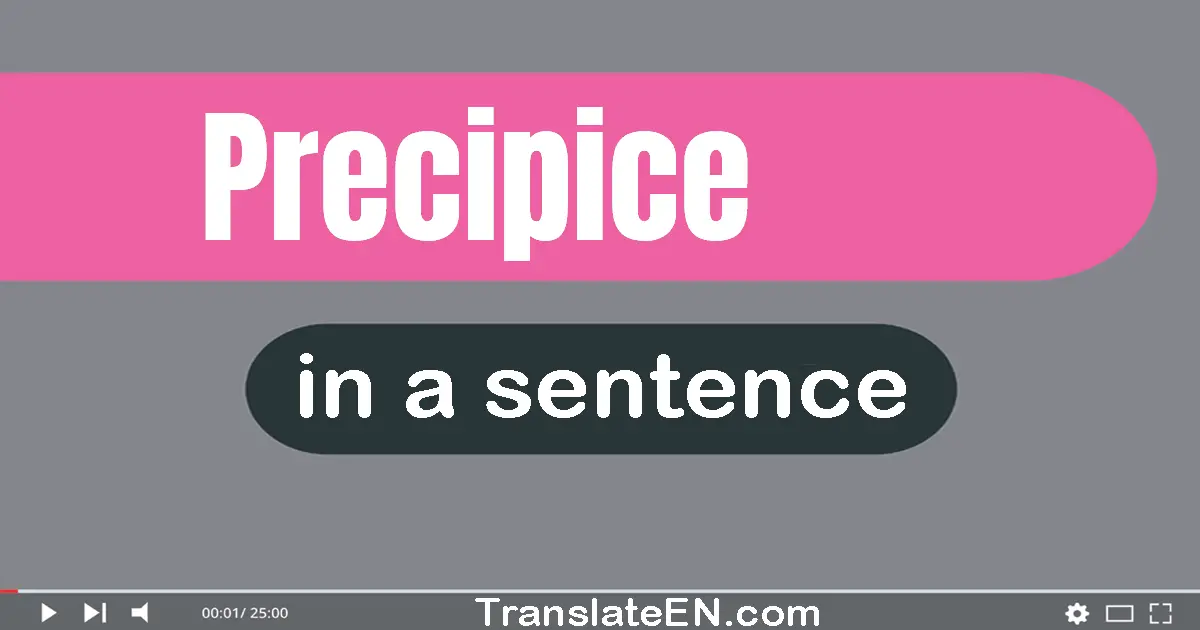 Use "precipice" in a sentence | "precipice" sentence examples