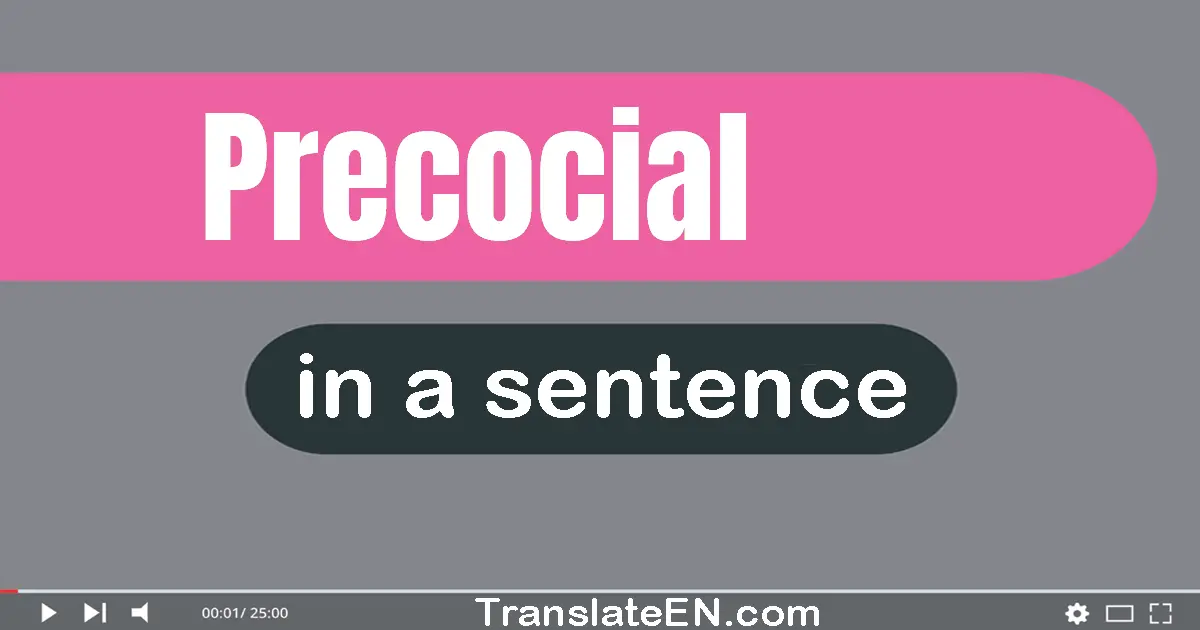Use "precocial" in a sentence | "precocial" sentence examples