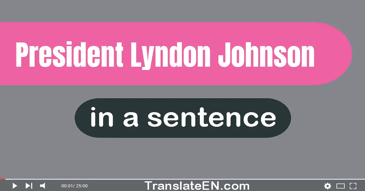 President Lyndon Johnson in a sentence