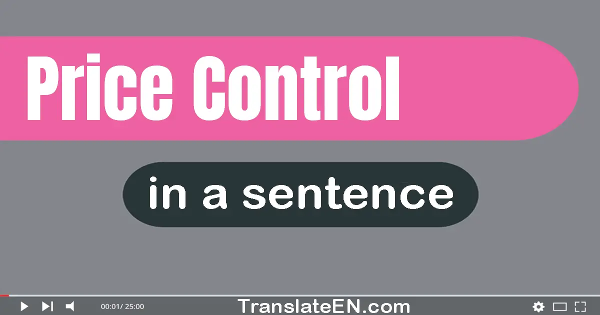 Price Control in a sentence