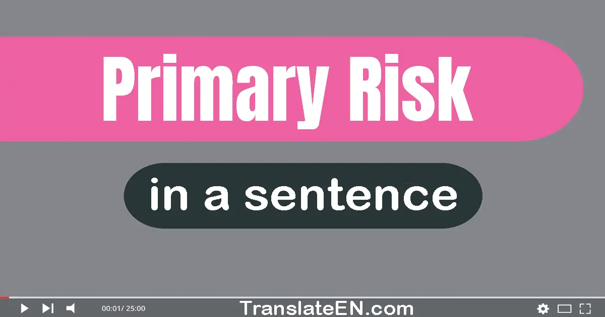 Primary Risk in a sentence