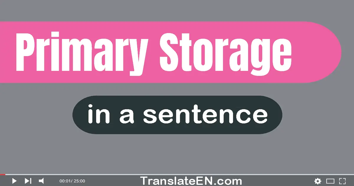 Use "primary storage" in a sentence | "primary storage" sentence examples
