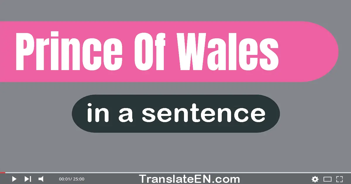 Use "prince of wales" in a sentence | "prince of wales" sentence examples