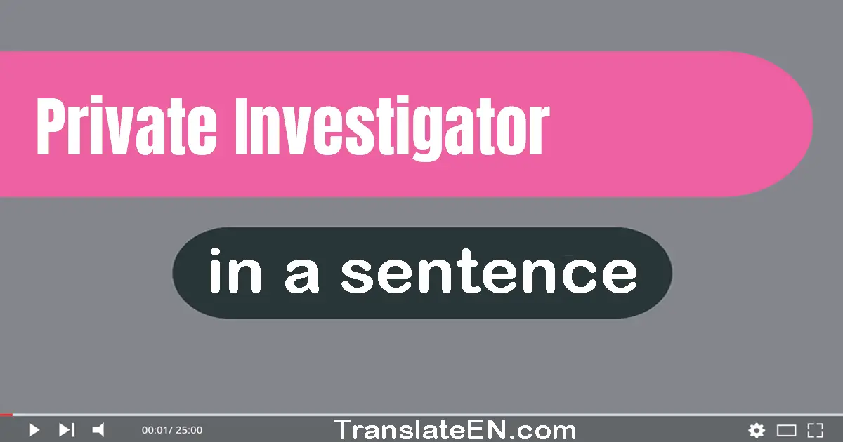 Private Investigator in a sentence