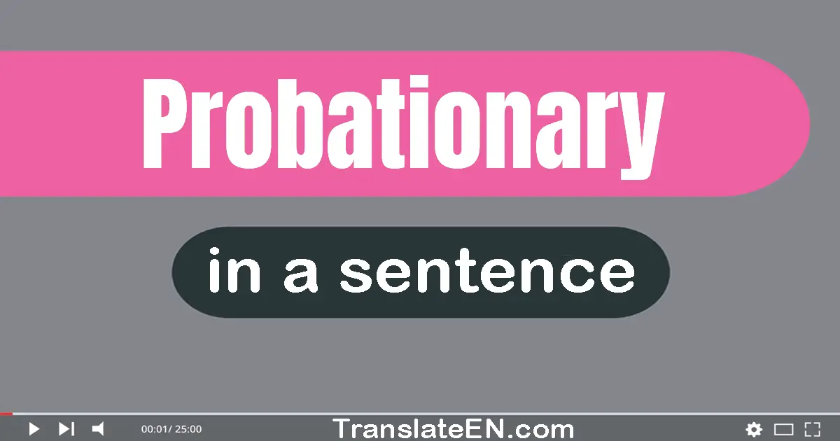 Probationary in a sentence