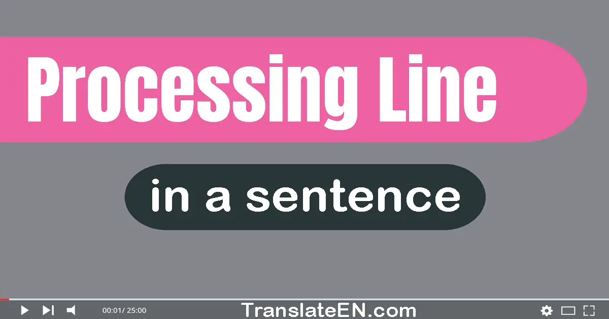 Processing Line in a sentence