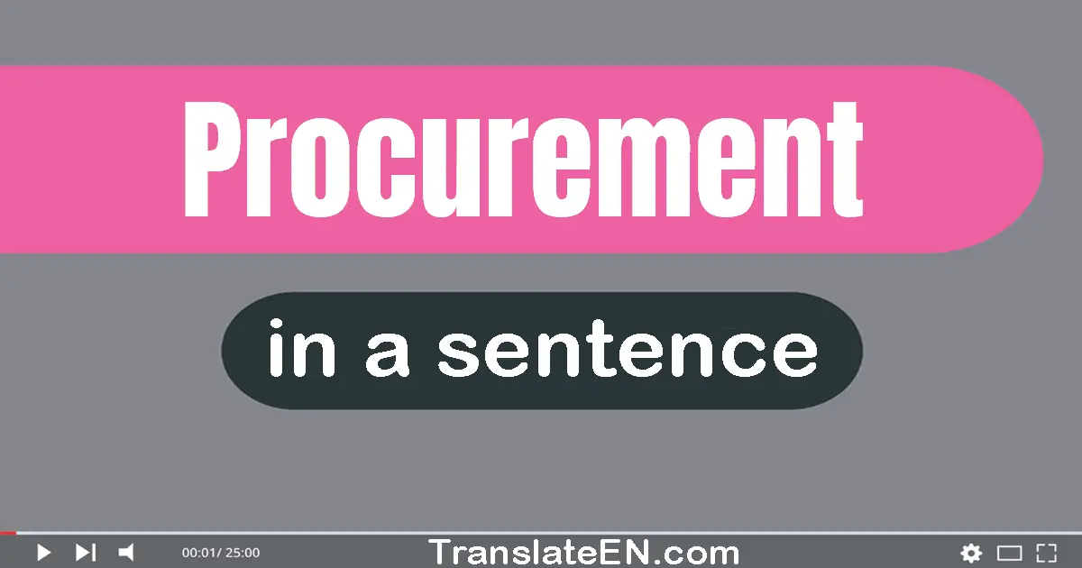 Procurement in a sentence