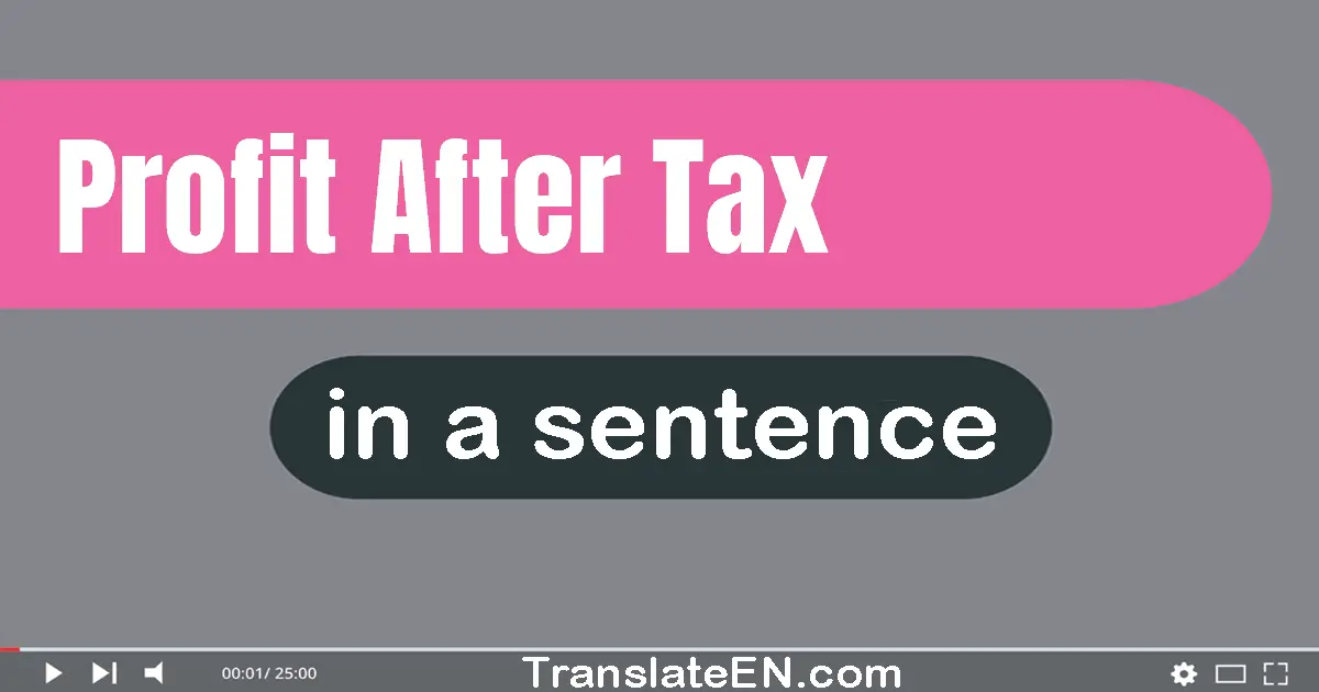 Profit After Tax in a sentence